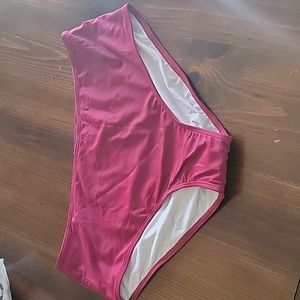 New burgundy XL high waisted and full coverage swim bottoms